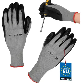 Pracovní rukavice Rukavice pracovní protiskluzové potažené latexem šedé velikost xxl - XXL - 11