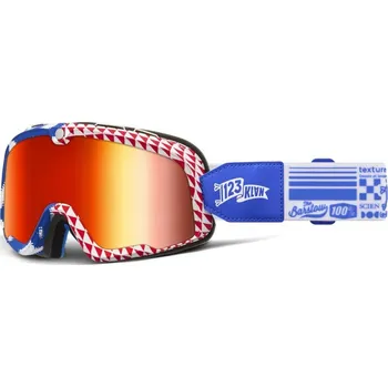 Motocyklové brýle BARSTOW ARTIST 100% - USA , (červené plexi)