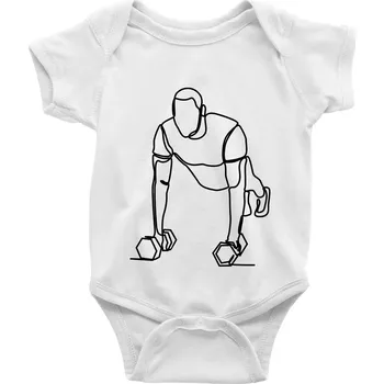 Kojenecký body Trenér fitness jedním tahem - Body kojenecké s krátkým rukávem - Krátký r. do 3 měs ( Bílá )