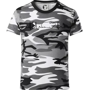 Chlapecké tričko EKG morče - Dětské maskáčové triko - 122 cm/6 let ( Šedý maskáč )