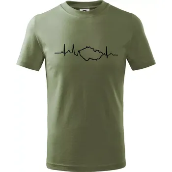 EKG Česká republika - Tričko dětské bavlněné - 104-110cm / 3-4 roky ( Khaki )