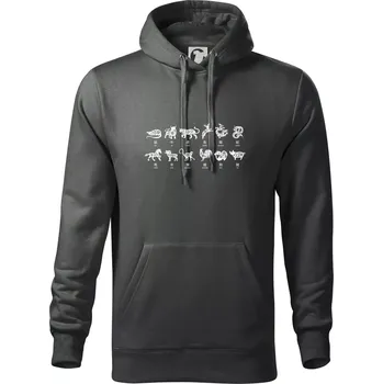 Pánská mikina Čínské znamení - Mikina pánská Cape s kapucí - XL ( Tmavá břidlice (šedá se zeleným nádechem) )
