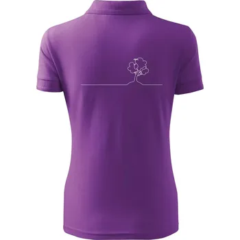 Strom s ptáčkem linka - Polokošile dámská Pique Polo - 2XL ( Fialová )