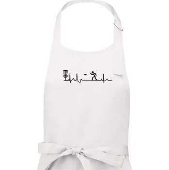Kuchyňská zástěra EKG disc golf - Pánská zástěra na vaření - Univerzální velikost ( Bílá )