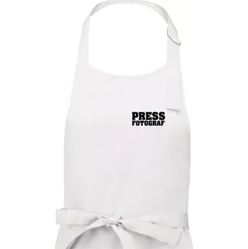 Kuchyňská zástěra Novinář nápis - Press Fotograf - Dámská zástěra na vaření - Univerzální velikost ( Bílá )