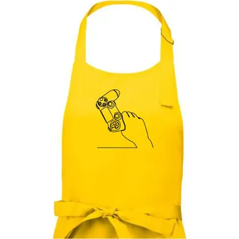 Kuchyňská zástěra Herní ovladač jedním tahem - Pánská zástěra na vaření - Univerzální velikost ( Žlutá )