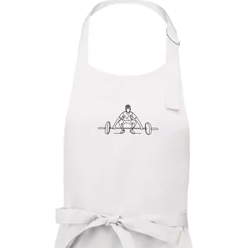 Kuchyňská zástěra Vzpírání jedním tahem - Dámská zástěra na vaření - Univerzální velikost ( Bílá )