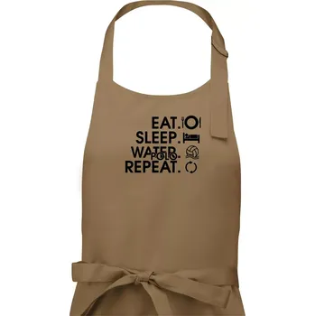 Kuchyňská zástěra Eat sleep water polo repeat - Pánská zástěra na vaření - Univerzální velikost ( Cappuccino )