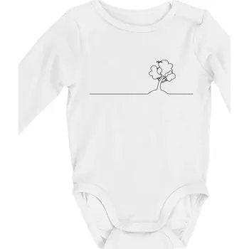 Strom s ptáčkem linka - Body kojenecké s dlouhým rukávem - Dlouhý r. do 3 měs ( Bílá )