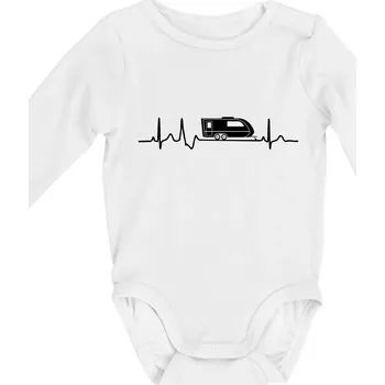 EKG karavan - Body kojenecké s dlouhým rukávem - Dlouhý r. do 3 měs ( Bílá )