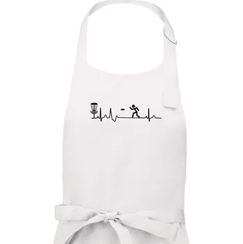 Kuchyňská zástěra EKG disc golf - Dámská zástěra na vaření - Univerzální velikost ( Bílá )