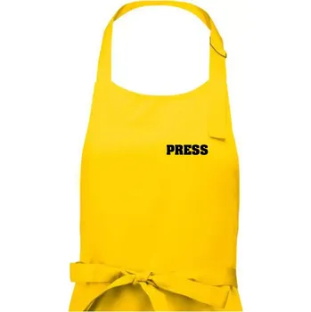 Kuchyňská zástěra Novinář nápis - Press - Dámská zástěra na vaření - Univerzální velikost ( Žlutá )