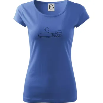 Dámské tričko Stolní tenis jedním tahem - Dámské triko Pure - XS ( Azurově modrá )
