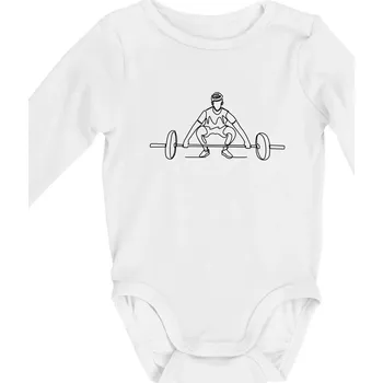 Kojenecký body Vzpírání jedním tahem - Body kojenecké s dlouhým rukávem - Dlouhý r. do 3 měs ( Bílá )