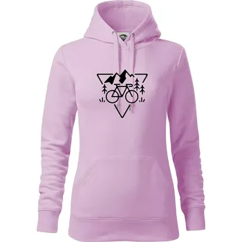Dámská mikina Cyklo trojúhelník - Mikina dámská Cape s kapucí - XS ( Orchid )