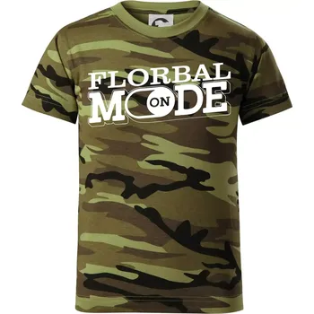 Florbal mode - Dětské maskáčové triko - 104-110cm / 3-4 roky ( Zelený maskáč )