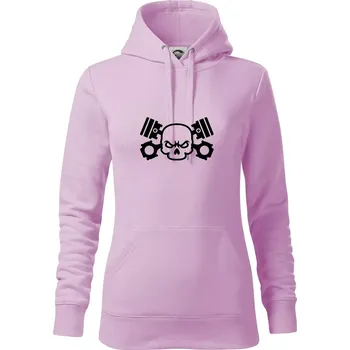 Dámská mikina Lebka písty - Mikina dámská Cape s kapucí - XS ( Orchid )