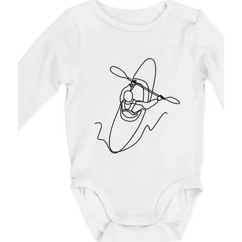 Kajak ze shora jedním tahem - Body kojenecké s dlouhým rukávem - Dlouhý r. do 3 měs ( Bílá )