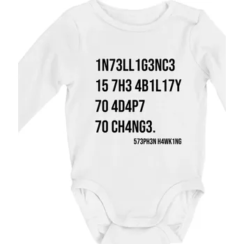 Kojenecký body Test inteligence - Stephen Hawking - Body kojenecké s dlouhým rukávem - Dlouhý r. do 3 měs ( Bílá )