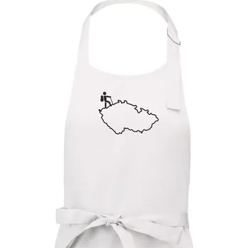 Kuchyňská zástěra Český turista - Pánská zástěra na vaření - Univerzální velikost ( Bílá )