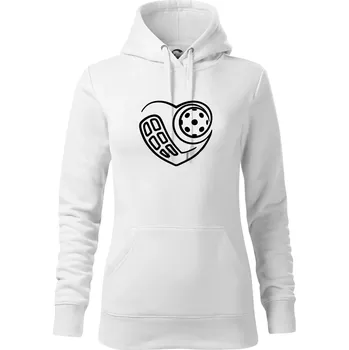 Dámská mikina Florbal love - Mikina dámská Cape s kapucí - M ( Bílá )