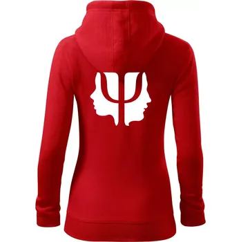 Dámská mikina Psychologie hlavy - Dámská mikina trendy zipper s kapucí - XS ( Červená )