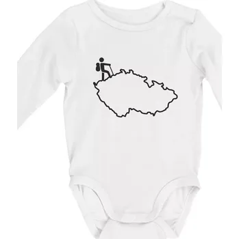 Kojenecké oblečení Český turista - Body kojenecké s dlouhým rukávem - Dlouhý r. do 3 měs ( Bílá )