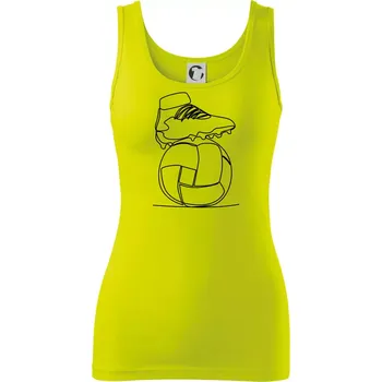 Dámské tričko Fotbalový míč kopačka jedním tahem - Dámské tílko - S ( Limetková )