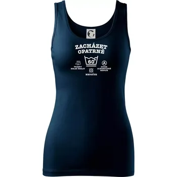 Dámské tričko Zacházet opatrně 60 - Dámské tílko - 2XL ( Námořní modrá (velmi tmavá - téměř černá) )