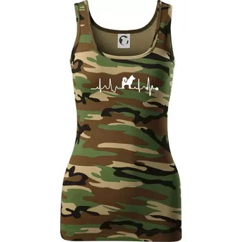 Shiba-Inu EKG - Dámské Maskáčové tílko - 2XL ( Hnědý maskáč )