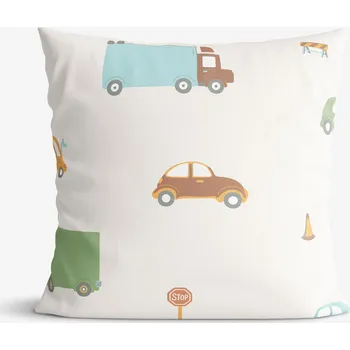 Povlak na dekorativní polštářek Dětský bavlněný povlak na polštář - Svět autíček 30 x 50 cm