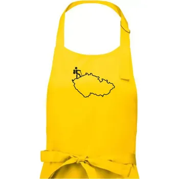 Kuchyňská zástěra Český turista - Pánská zástěra na vaření - Univerzální velikost ( Žlutá )