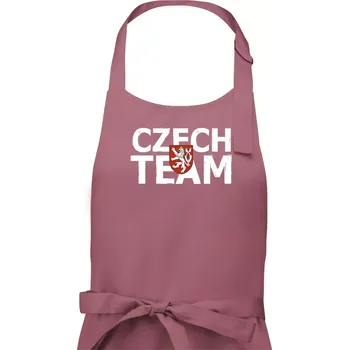 Kuchyňská zástěra Czech team - Český lev - Dámská zástěra na vaření - Univerzální velikost ( Starorůžová )