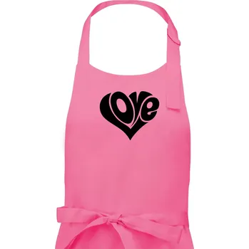 Kuchyňská zástěra Love nápis jednoduchý - Pánská zástěra na vaření - Univerzální velikost ( Růžová )
