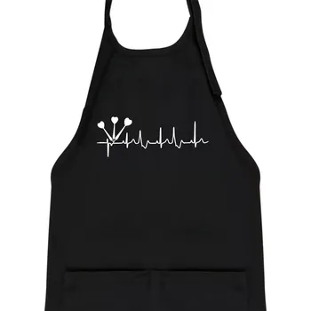 Kuchyňská zástěra EKG šipky - Dětská zástěra na vaření - Univerzální velikost ( Černá )