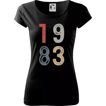 Dámské tričko Vintage číslice 1983 - Dámské triko Pure - S ( Černá )