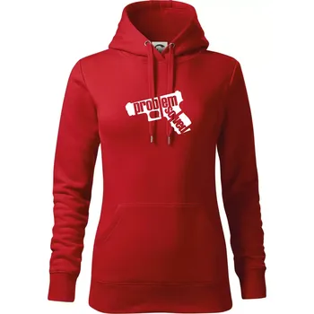 Dámská mikina Problém - zbraň - Mikina dámská Cape s kapucí - S ( Červená )