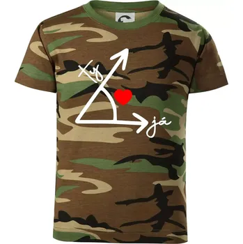 Chlapecké oblečení Matematika láska - Dětské maskáčové triko - 122 cm/6 let ( Hnědý maskáč )