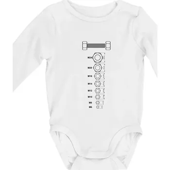 Kojenecký body Matice s rozměry - Body kojenecké s dlouhým rukávem - Dlouhý r. do 3 měs ( Bílá )
