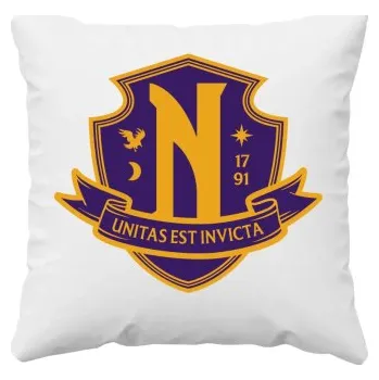 Žertovný předmět Unitas Est Invicta - Nevermore Academy - polštář s potiskem- Tričkový.cz