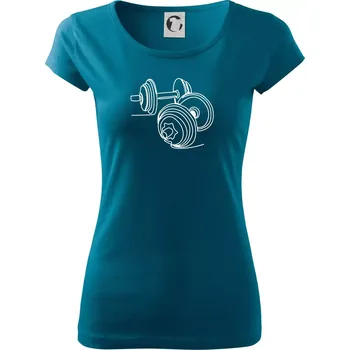 Dámské tričko Dvě činky jedním tahem - Dámské triko Pure - XS ( Petrolejová )
