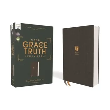 NASB, The Grace and Truth Study Bible, Cloth over Board, Gray, Red Letter, 1995 Text, Comfort Print