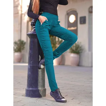 Dámské kalhoty NEYWER Dámské funkční elastické sportovní kalhoty petrolejové EK723 Velikost: XL