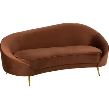 Pohovka J-line Hnědá sametová pohovka Elisabeth 180 cm