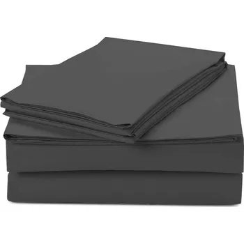 Prostěradlo PROSTĚRADLO BEZ GUMY LUXURY BAVLNĚNÝ SATÉN 180X200CM GRAFITOVÉ