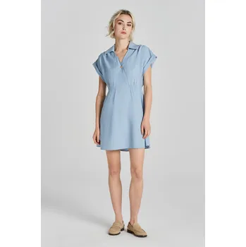 Dámské šaty ŠATY GANT REL POPOVER SS DRESS DOVE BLUE
