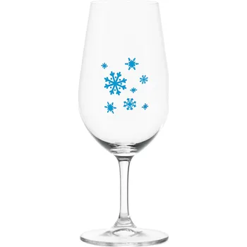 Sklenice Sklenička OIV s potiskem vločky modré 210 ml