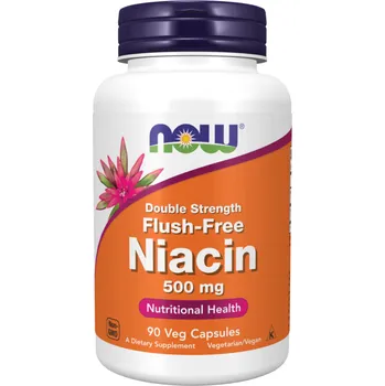 Now Foods Niacin 500 mg, Double Strength Flush-Free 90 veg kapslí