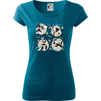 Dámské tričko Knírač - 4 obrázky - Dámské triko Pure - 2XL ( Petrolejová )