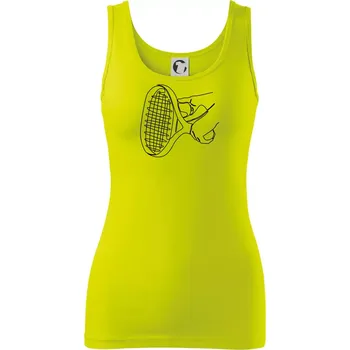 Dámské tričko Tenisová raketa jednim tahem - Dámské tílko - 2XL ( Limetková )